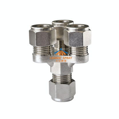 One Inlet Three (Four) Outlet High Pressure Cooling System 3/8" (9.52mm) Pipe Connector, Brass Plated Mist Three Four-Way Ferrule Hose Tube Joints Fitting — изображение 3