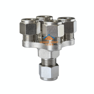 One Inlet Three (Four) Outlet High Pressure Cooling System 3/8" (9.52mm) Pipe Connector, Brass Plated Mist Three Four-Way Ferrule Hose Tube Joints Fitting