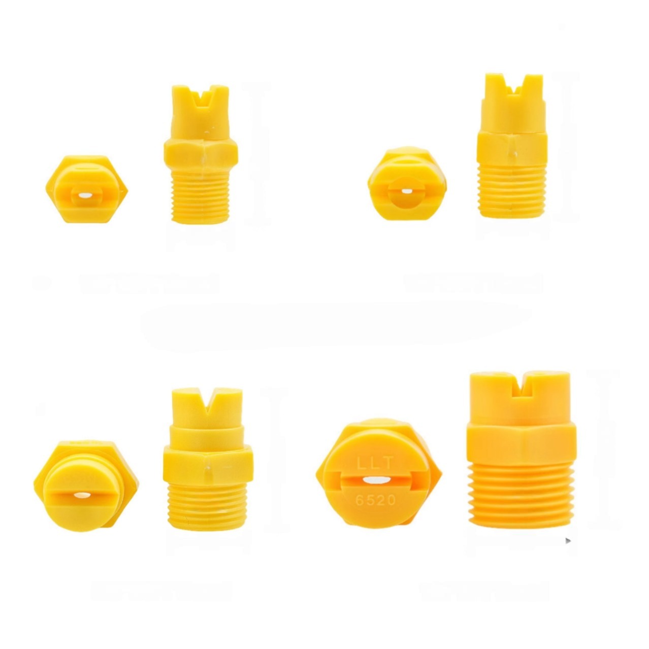 1/8", 1/4", 3/8", 1/2" Yellow plastic PP 6510 6520 6530 CCKY spray flat fan nozzle