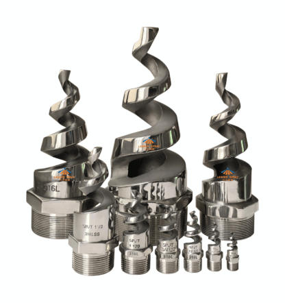 Stainless steel Boat Vessel desulfurization 316SS umbrella wash spraying fire protection helix screw helical spjt spiral nozzle