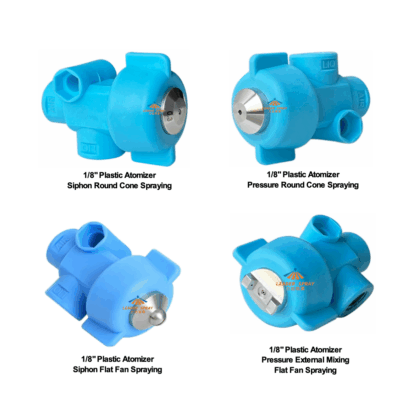 1/8 inch mini blue Spray gun plastic siphon/pressure round spray flat fan atomizer sucks water/liquid with mix pneumatic fine fog atomizing air nozzle — изображение 2