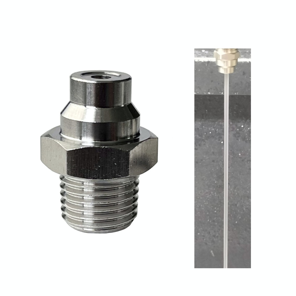 High pressure needle nozzle 316SS ruby ceramic spray paper cutting swing clean linear liquid column stream line nozzle — изображение 2