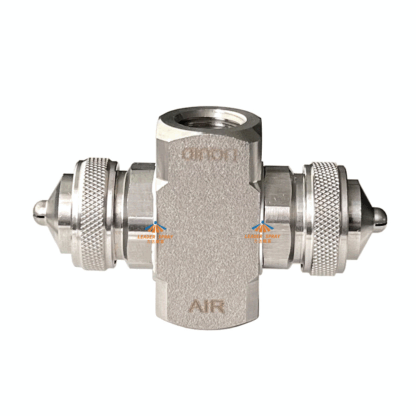 Double spray heads sprayers pressure liquid air internal mixing super fine mist fog pneumatic atomizing nozzle