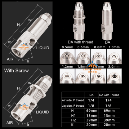 Siphon type sucks liquid round fog spraying oil burner fuel air atomizing mix nozzle — изображение 5
