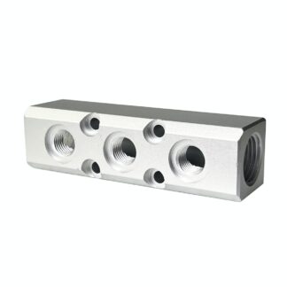 Aluminum Multi Pipe Line Connector 1/4 Inch Female Thread Spray Air/Water Cuboid Diverter Nozzle Fitting Straight Through Air Source Distributor