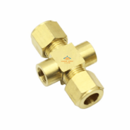 3/8" Brass ferrule type cross Tee straight line elbow joint connect high pressure mist humidification fog system fitting connector — изображение 3