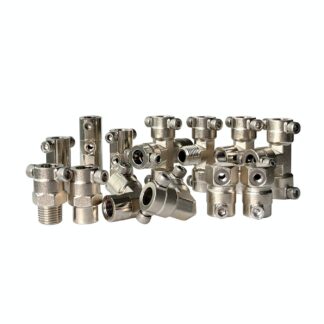 3/8" Screw fixed tube connect 9.52mm detachable and reusable cross Tee straight line elbow brass plated high pressure mist cooling system fitting connectors joint