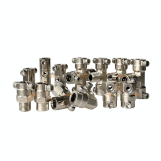 3/8" Screw fixed tube connect 9.52mm detachable and reusable cross Tee straight line elbow brass plated high pressure mist cooling system fitting connectors joint