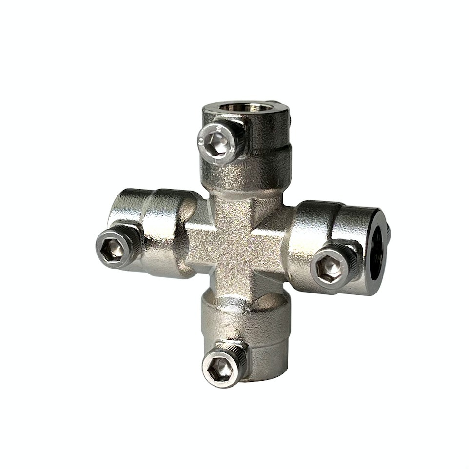 3/8" Screw fixed tube connect 9.52mm detachable and reusable cross Tee straight line elbow brass plated high pressure mist cooling system fitting connectors joint — изображение 3