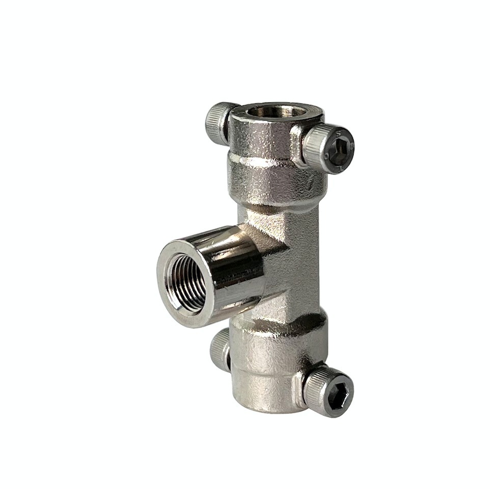 3/8" Screw fixed tube connect 9.52mm detachable and reusable cross Tee straight line elbow brass plated high pressure mist cooling system fitting connectors joint — изображение 4