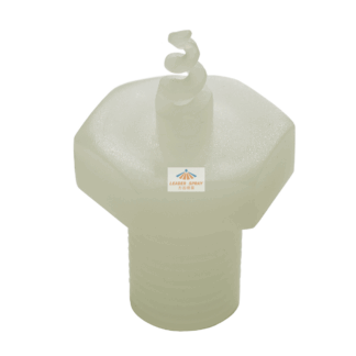 1/8" PP spiral PCB production line POM white color plastic 120 degree pig tail SPJT water jet spray nozzle