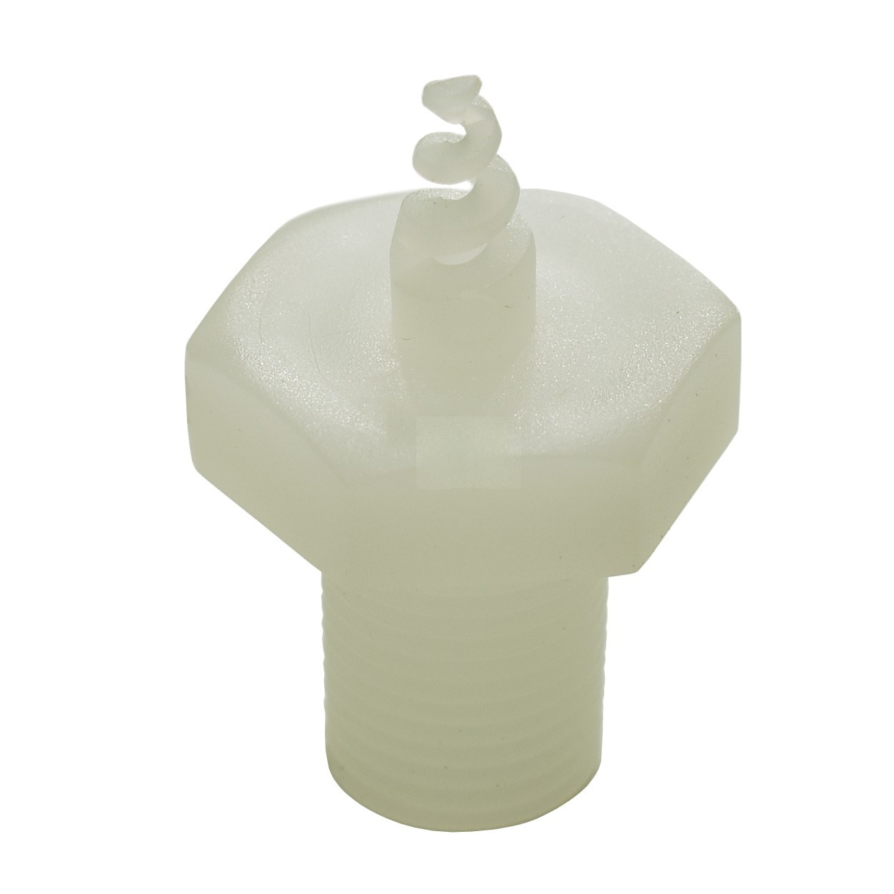 1/8" PP spiral PCB production line POM white color plastic 120 degree pig tail SPJT water jet spray nozzle