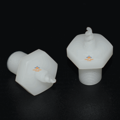 1/8" PP spiral PCB production line POM white color plastic 120 degree pig tail SPJT water jet spray nozzle — изображение 5