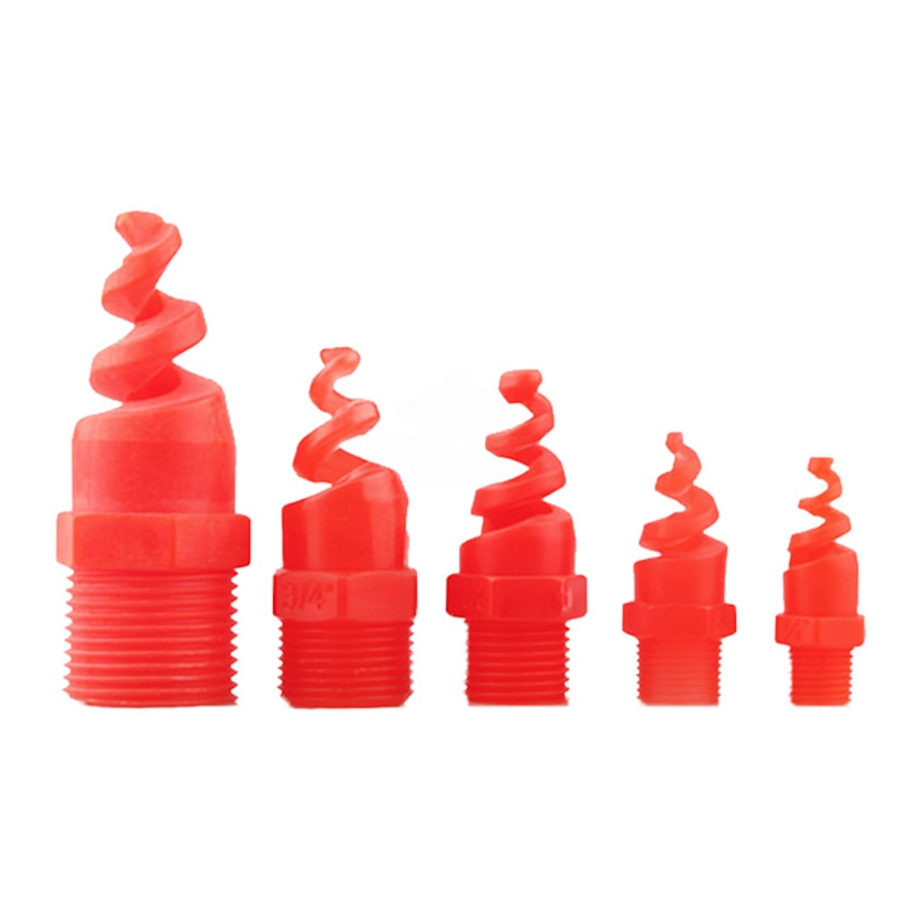 Plastic PP spiral 1/4", 3/8", 3/4", 1", 1-1/2", 2", 3" 60 degree, 90 degree, 120 degree cooling tower hhsj SPJT water jet full cone spray nozzle — изображение 5