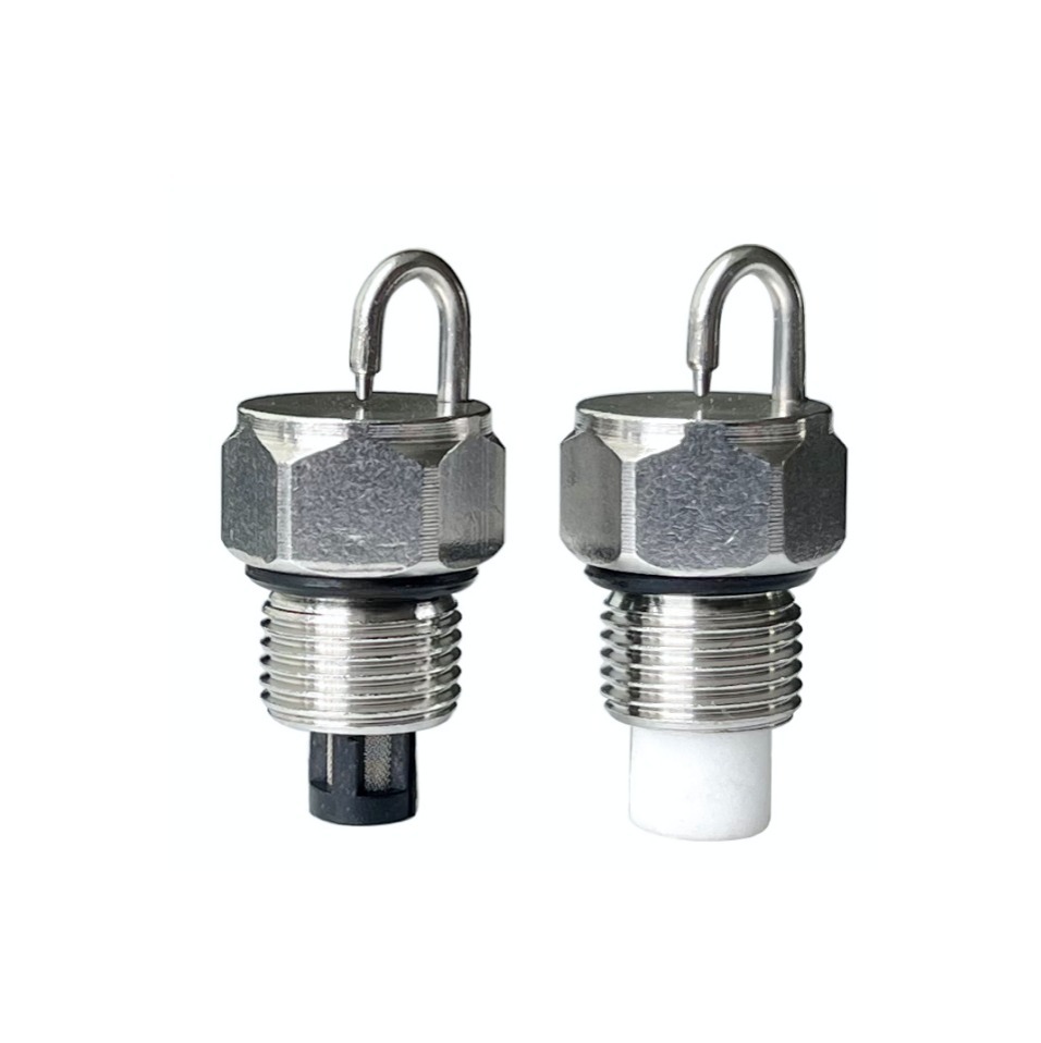 1/8" ruby mist pin type impact 90 degree spray PJ stainless steel SS or PP cotton strainer filter high pressure micro cooling fog nozzle