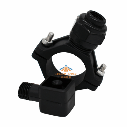 3/4, 1 inch PP black plastic split-hole snap-on water full clamp/clip screw with flat fan/full cone/hollow cone spraying nozzle heads — изображение 3