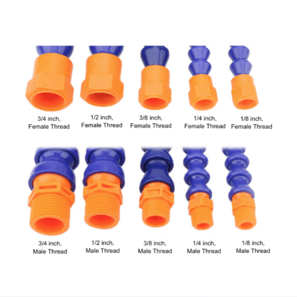 Machine tool plastic cooling pipe adjustable universal coolant slub pipe serpentine nozzle soft oil pipe with female or male thread — изображение 3