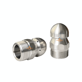 Sewer cleaning nozzle high pressure metal stainless steel recoil type pipe dredging sewer tube inner wall wash spray