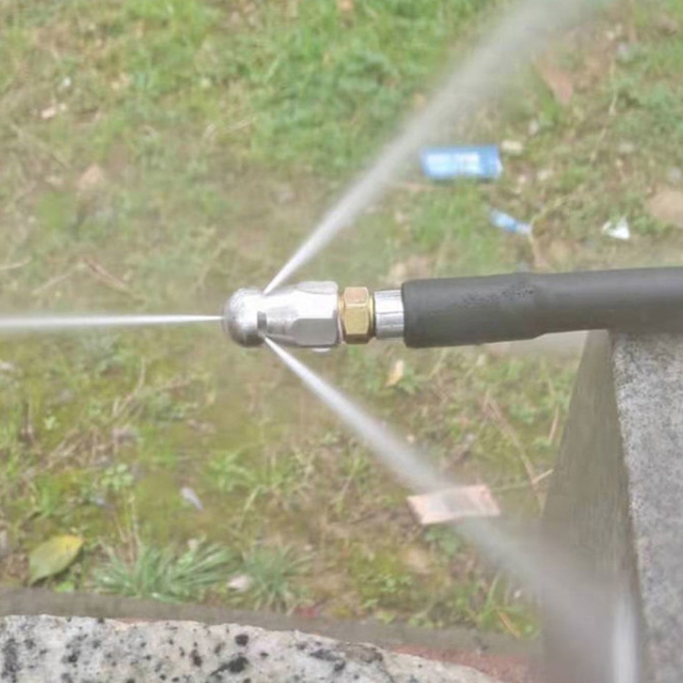 Sewer cleaning nozzle high pressure metal stainless steel recoil type pipe dredging sewer tube inner wall wash spray — изображение 5