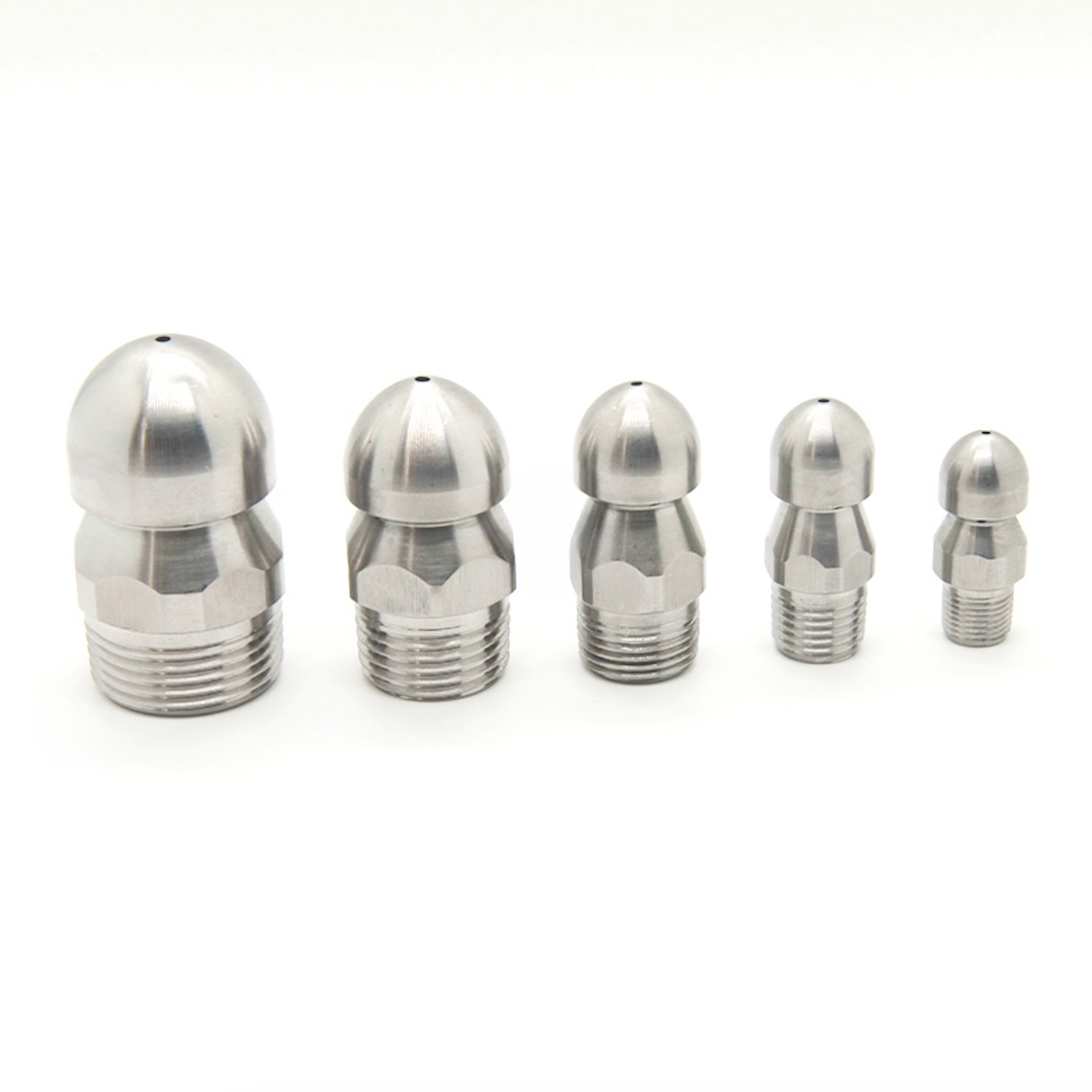 Sewer cleaning nozzle high pressure metal stainless steel recoil type pipe dredging sewer tube inner wall wash spray — изображение 3