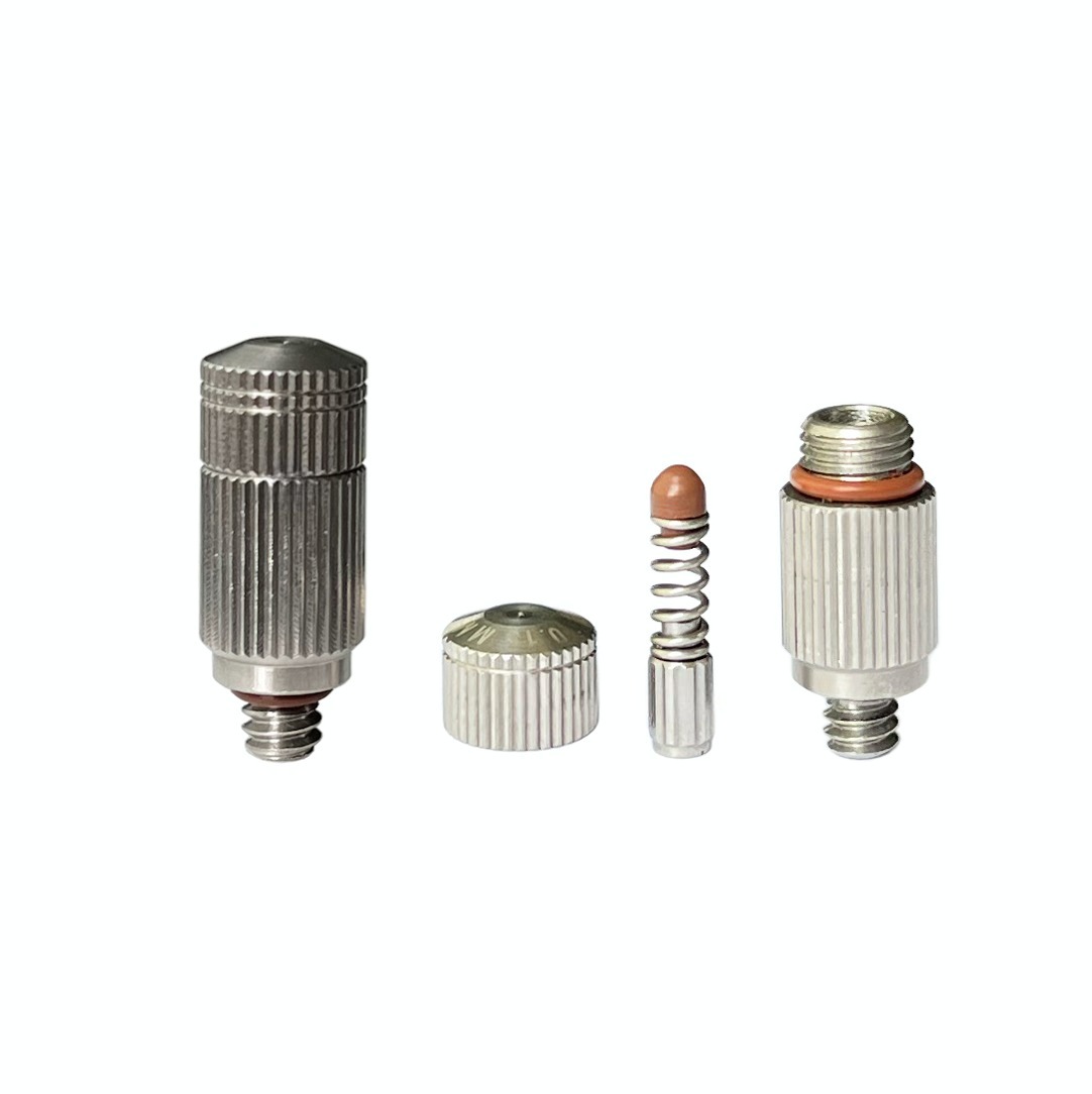 Mist Spraying | SS micro mist nozzle | whole stainless steel and fluorine rubber ring RLD anti-drip removable & cleanable design high pressure fine fog spray — изображение 4