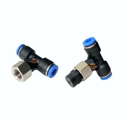 Push in Fitting | 6mm O.D Tubing Pneumatic Connector, 3/8 inch (9.52mm) O.D Slip Lock Pipe Tee Plastic Fittings | 1/8 BSPT Female Swivel Thread Connector — изображение 4