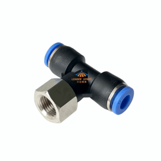 Push in Fitting | 6mm O.D Tubing Pneumatic Connector, 3/8 inch (9.52mm) O.D Slip Lock Pipe Tee Plastic Fittings | 1/8 BSPT Female Swivel Thread Connector