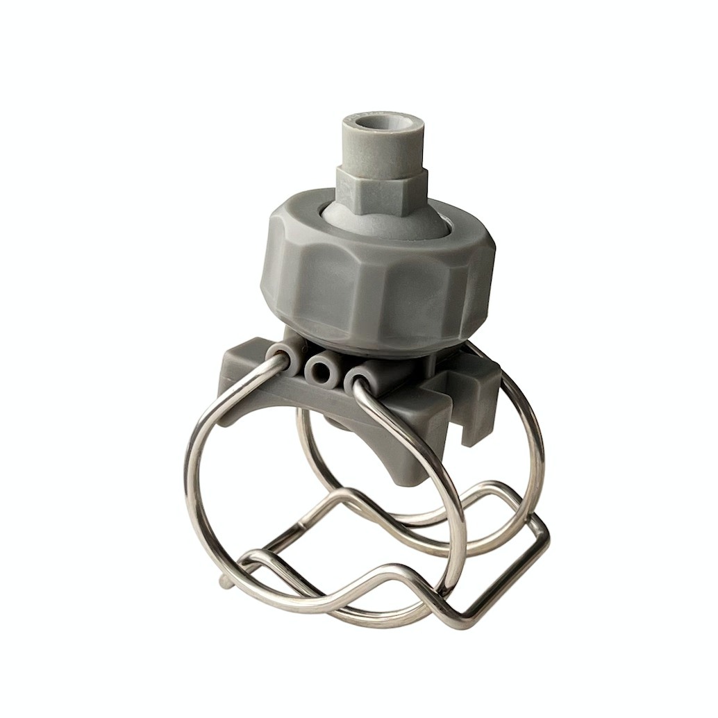 Plastic PP adjustable ball full cone painting powder spraying BT6/BT12.5 double single jet clamp/clip nozzle — изображение 4