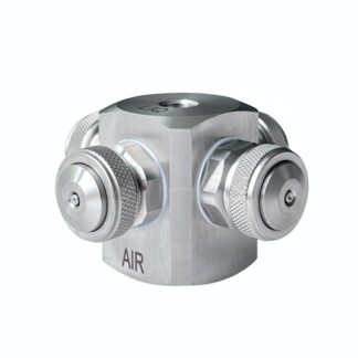 Four way spray heads cross sprayers liquid and air mixing mist fog pneumatic air atomizer atomizing nozzle