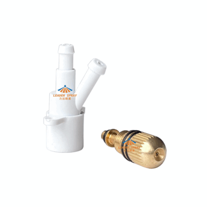 Super mini fog sprayer head, brass pneumatic fogjet nozzle, brass plastic siphon sucks liquid air mixing atomizing dry fog jet — изображение 2